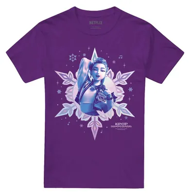 Productafbeelding van K-Pop Demon Hunters - T-shirt voor heren/dames, uni, kerstdesign, model TV42725 (maat L) (paars)