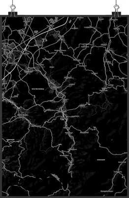 Produktbild von Mr. & Mrs. Panda Bild Gernsbach DIN A4 - Geschenk, Kunstdruck, Wanddekoration, Wandbild, wanddeko, Stadt Dorf Karte Landkarte Map Stadtplan, drucke