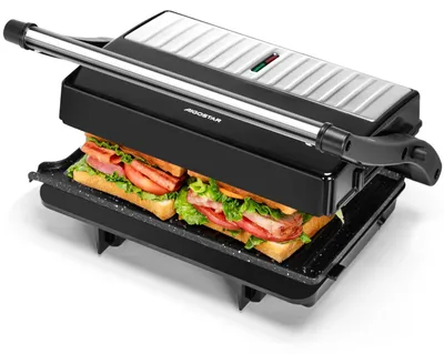 Kontaktgrill 1000 W, Antihaft, 180° klappbar, BPA-frei