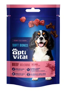 Immagine prodotto di Bocconcini morbidi con manzo, snack per cani OptiVital 90 g