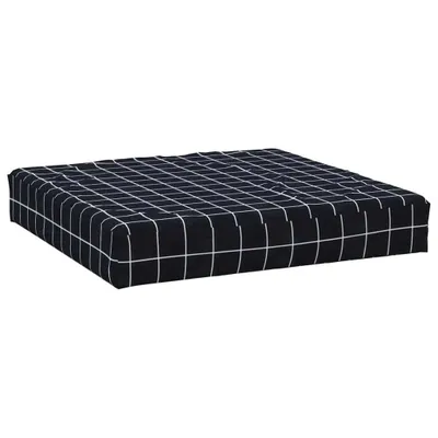 Produktbild von vidaXL Palettenkissen Schwarz Karomuster 60x60x8 cm Oxford-Gewebe