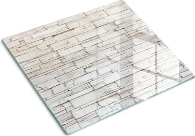 Immagine prodotto di Copertura per piano cottura – Copertura per piano a induzione – Piano di vetro protettivo – 60x52 cm – Piani di vetro protettivi per fornelli – Vetro temperato – Parete in pietra bianca