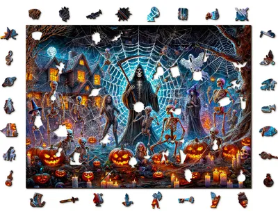 Produktbild von WOODENCITY Holzpuzzle Halloween Sensenmann 1000 Teile