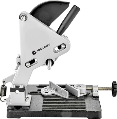 A metal cutting stand for an angle grinder, shown against a white background.