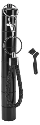 Immagine prodotto di Tubo di metallo per la conservazione, portachiavi, con 7 scomparti, impermeabile, contenitore da viaggio portatile, realizzato in lega di alluminio, colore nero