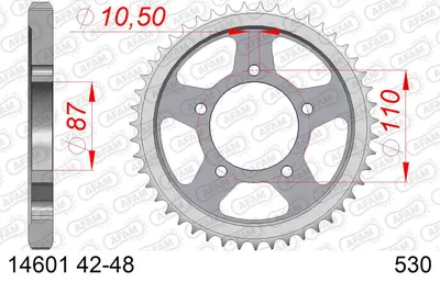 Produktbild von AFAM Kettenrad 14601-48 Hinten für SUZUKI MOTORCYCLES GSX Stahl