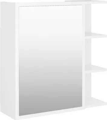 Obrázok produktu pre Skrinka so zrkadlom, biela 62,5x20,5x64 cm, kompozitné drevo
