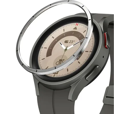 Image de Cadre Ringke Bezel Styling pour Galaxy Watch 5 Pro 45 mm, argenté avec cadran