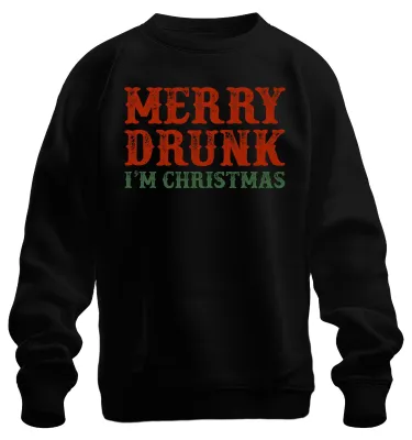 Zdjęcie produktu dla Merry Drunk I'm Christmas - Świąteczny prezent Świąteczna bluza Uni , Czarny, M