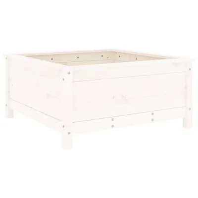 Image de Jardinière blanc 82,5x82,5x39 cm bois massif de pin