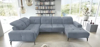 Produktbild von Modernes Ecksofa NEVIRO mit verstellbaren Kopfstützen