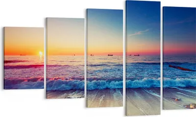 Produktbild von Bild auf Leinwand - Leinwandbild - Meer Strand Welle - 100x60cm - Wand Bild - Wanddeko - Wandbilder - Leinwanddruck - Bilder - Kunstdruck - Wanddekoration - Leinwand bilder - Wandkunst - EG100x60-3613