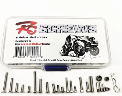 Obrázek produktu pro Kovové šrouby Sada pro autosoučástky AXX10II Jeep AX90046 90047 Crawler Rc