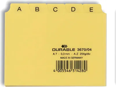 Obrázok produktu pre Durable 3670/04 - Gelb - 105 mm - 74 mm - 25 Stück(e)