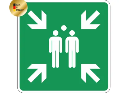 Produktbild von Schild Sammelplatz | 420x420mm| 2mm Aluminium |Witterungsbeständig | Verkehrszeichen-Qualität | Langlebig | Kein Billig-PVC | UV-beständig |