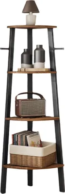 Produktbild von Eckregal Industrial - Vintage Braun-Schwarz - Platzsparend - 34 x 125 x 34 cm