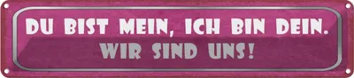 Produktbild von vianmo Blechschild 10x46 cm du bist mein ich dein wir uns Dekoration Spruch Zitat