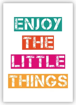 Produktbild von 4x Fröhliche motivierende Motto Grußkarte für beste Freunde auch zum Geburtstag: Enjoy the little things