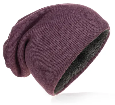 Produktbild von Strick Beanie Unifarbe Violett-L