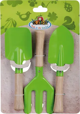 Obrázok produktu pre ESSCHERT DESIGN Detská sada hrablí a dvoch lopatiek, zelená