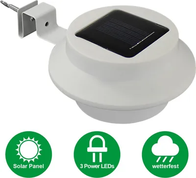 Produktbild von 8x Solar Dachrinnenleuchte Dachrinnenlampe Dachrinnen Lampe Licht Regenrinne Solarlampe Solarleuchte Beleuchtung Aussenlampe