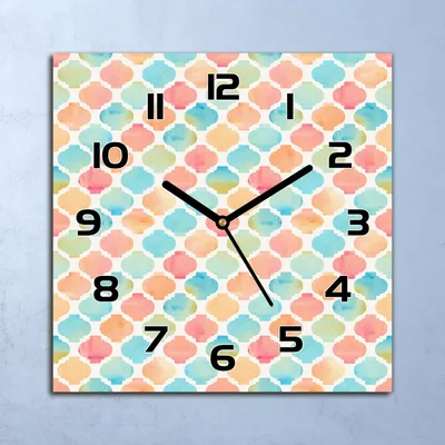 Produktbild von Wanduhr Echt-Glas-Küchenuhr Buntes marokkanisches Muster 30x30 Deko Bilder