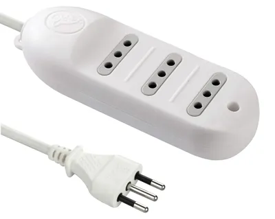 Immagine prodotto di Electraline 62032, ciabatta multipresa a 3 prese, 10 A, cavo da 1,5 metri, colore bianco