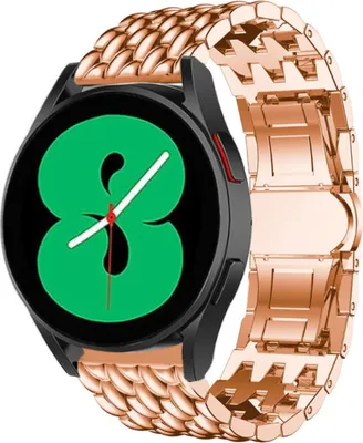 Produktbild von Strap-it Samsung Galaxy Watch 4 - 44mm Drachenarmband aus Stahl (Roségold)
