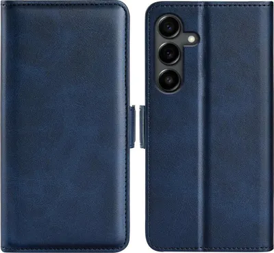Produktbild von Mobigear Slim Magnet  Samsung Galaxy S25 FE Hülle Klapphülle Geldbörse - Dunkelblau