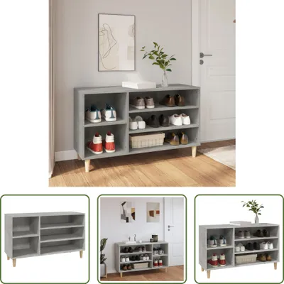 Produktbild von The Living Store Schuhregal Betongrau 102x36x60 cm Holzwerkstoff