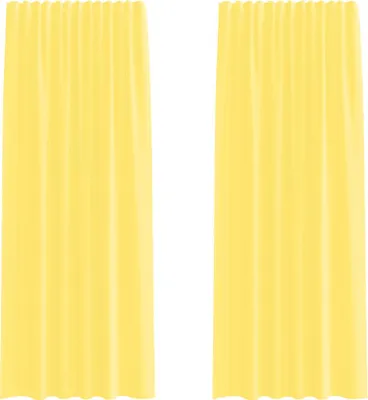 Image de vidaXL Voile Rideaux avec poches pour tringles 2 pcs. Jaune