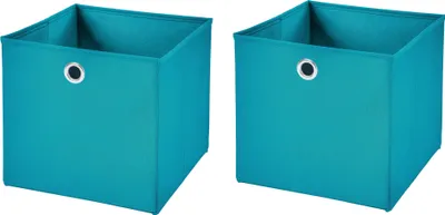 Obrázok produktu pre 2 ks tyrkysová skladacie krabica 28 x 28 x 28 cm skladacie úložné boxy