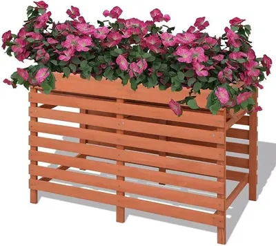 Produktbild von Blumenkasten 100x50x71 cm Holz Hochbeet Pflanzkübel groß außen Balkon Pflanzkaste