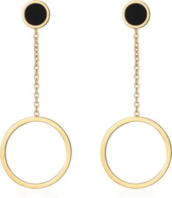 Produktbild von ARMELLE Edelstahl Ohrringe hängend Ringe Ketten Silber Gold Roségold 0,9 cm