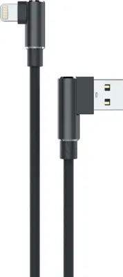 Obrázok produktu pre Sunix 2A nabíjací kábel pre iOS 90-stupňová uhlová zástrčka 2 metre dátový kábel kábel na prenos dát nabíjačka v čiernej farbe