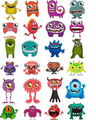 Produktbild von 2 x Oblique Unique 24 Monster Sticker Kinder Geburtstag Aufkleber Deko Spielspass