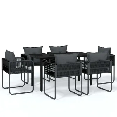 Produktbild von vidaXL 7-tlg. Garten-Essgruppe Schwarz