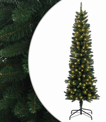 Image de Arbre de Noël artificiel mince, 150 cm, avec 150 LED