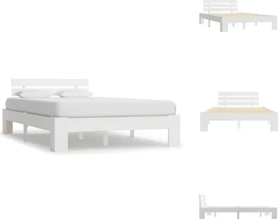 Obrázek produktu pro vidaXL Postel z masivu borovice bílá 140x200 cm - Postele a rámy postelí