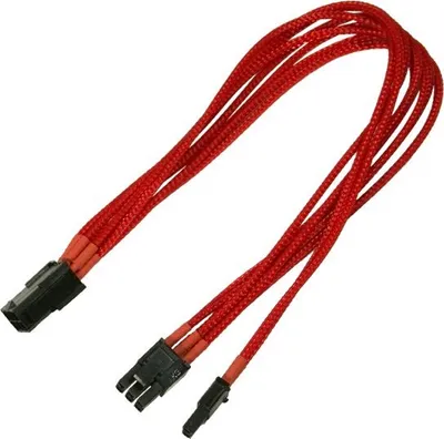 Produktbild von Nanoxia Kabel PCI-E 6- auf 6+2-Pin, 30 cm, Single, rot