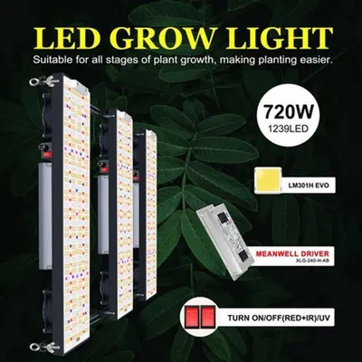 Immagine prodotto di Lampada di crescita a LED - 720W - Spettro completo - Per coltivazioni indoor