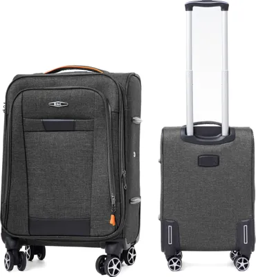 Produktbild von RGL S030 L Reisekoffer Stoffkoffer mit 360° Leichtlauf Doppelräder Trolley mit Zahlenschloss Grau