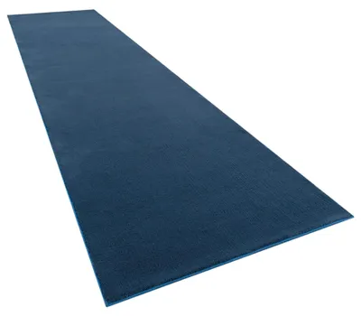 Imagen del producto de Alfombra lavable para sala de estar, pelo corto, color liso, estilo moderno, suave, en color azul marino, tamaño 80x300 cm