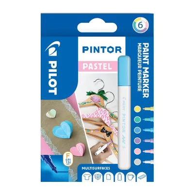 Produktbild von Pilot Pintor Pastel, 6 Stück(e), Blau, Grün, Pink, Violett, Weiß, Gelb, Rundspitze, Gemischte Farben, Rund, 2,9 mm