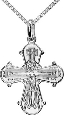 Produktbild von Kreuz-Anhänger mit Kette Dagmarkreuz für Damen, Herren und Kinder als Ketten-Anhänger 925 Silber Taufgeschenk mit Schmuck-Etui