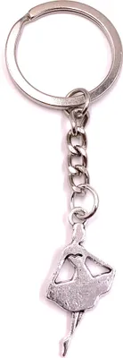 Image de Onwomania Porte-clés Femme avec robe volant haut Argent Métal Pendentif Charm