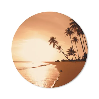 Produktbild von MuchoWow® Mauspad Mousepad Sonnenuntergang - Tropisch - Palme - Strand - Meer 40x40 cm - Mousepads - Maus Mat - Pad - Mausunterlage - Schreibtisch Accessoires