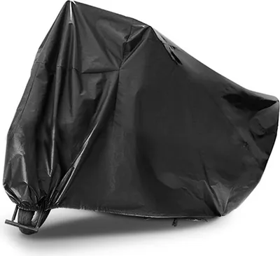 Image de XXL Couverture de moto All Season Protection imperméable pour l'extérieur Soleil étanche avec trous de fermeture Noir