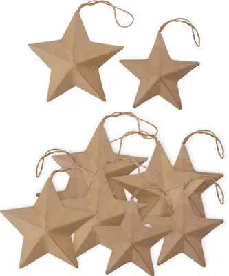 Produktbild von VBS Pappsterne Anhänger Set 10 Stück 7.8 bis 9.7 cm Dekoration Basteln