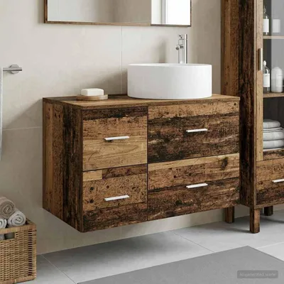 Immagine prodotto di Maison Exclusive - Set di mobili da bagno, 2 pezzi, realizzato in legno massello e materiale composito